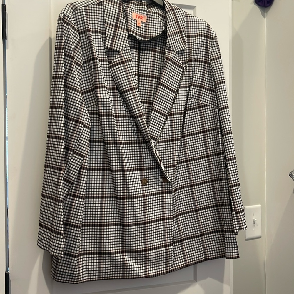 Plaid business suit jacket